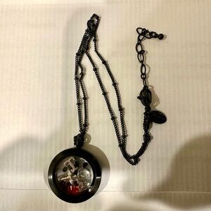Origami Owl Black Locket & Necklace